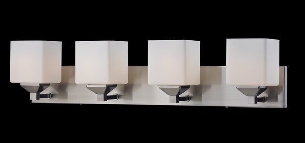Z-Lite - 2104-4V - Four Light Vanity - Quube - Brushed Nickel from Lighting & Bulbs Unlimited in Charlotte, NC