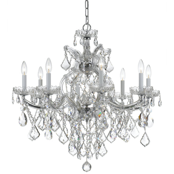 Crystorama - 4409-CH-CL-S - Nine Light Chandelier - Maria Theresa - Polished Chrome from Lighting & Bulbs Unlimited in Charlotte, NC