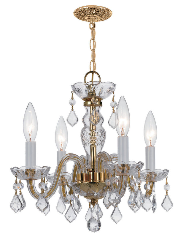 Crystorama - 1064-PB-CL-MWP - Four Light Mini Chandelier - Traditional Crystal - Polished Brass from Lighting & Bulbs Unlimited in Charlotte, NC