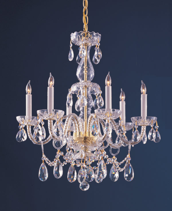 Crystorama - 1126-PB-CL-MWP - Six Light Chandelier - Traditional Crystal - Polished Brass from Lighting & Bulbs Unlimited in Charlotte, NC