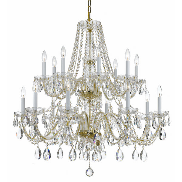 Crystorama - 1139-PB-CL-MWP - 16 Light Chandelier - Traditional Crystal - Polished Brass from Lighting & Bulbs Unlimited in Charlotte, NC