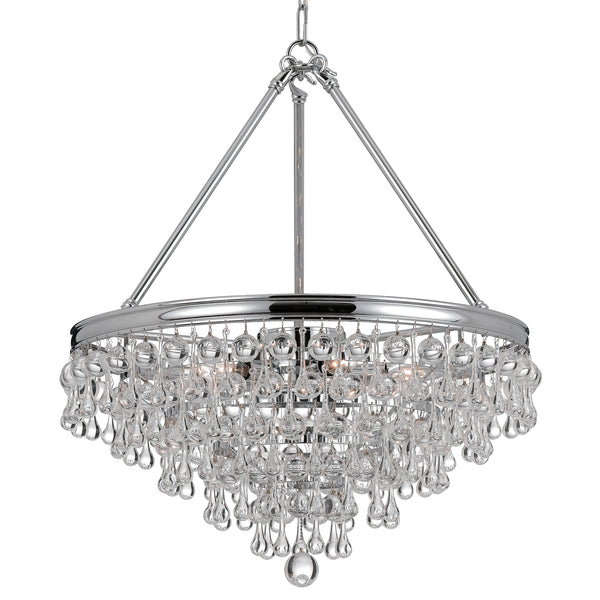 Crystorama - 136-CH - Six Light Chandelier - Calypso - Polished Chrome from Lighting & Bulbs Unlimited in Charlotte, NC