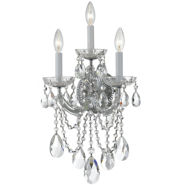 Crystorama - 4423-CH-CL-S - Three Light Wall Mount - Maria Theresa - Polished Chrome from Lighting & Bulbs Unlimited in Charlotte, NC