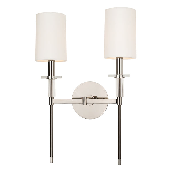 Hudson Valley - 8512-PN - Two Light Wall Sconce - Amherst - Polished Nickel from Lighting & Bulbs Unlimited in Charlotte, NC