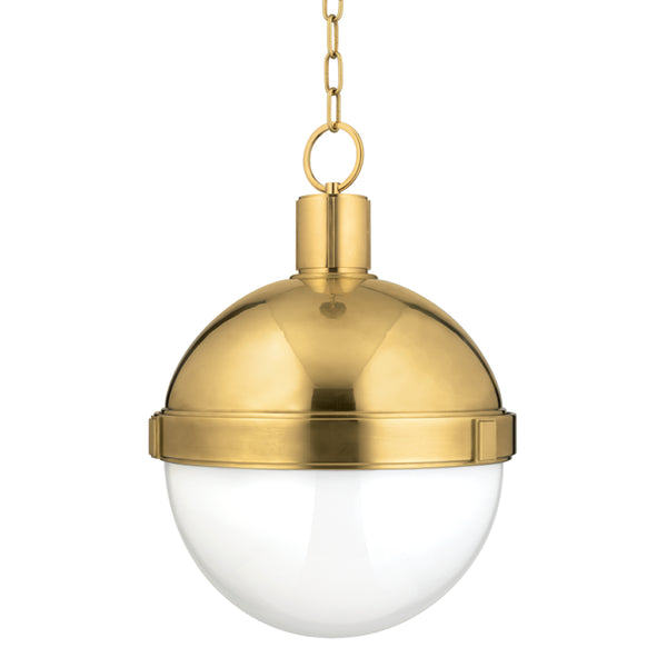 Hudson Valley - 615-AGB - One Light Pendant - Lambert - Aged Brass from Lighting & Bulbs Unlimited in Charlotte, NC