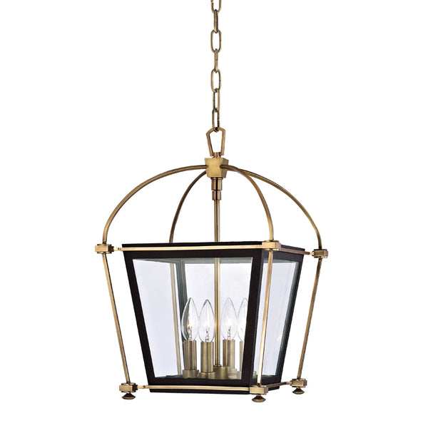 Hudson Valley - 3612-AGB - Four Light Pendant - Hollis - Aged Brass from Lighting & Bulbs Unlimited in Charlotte, NC