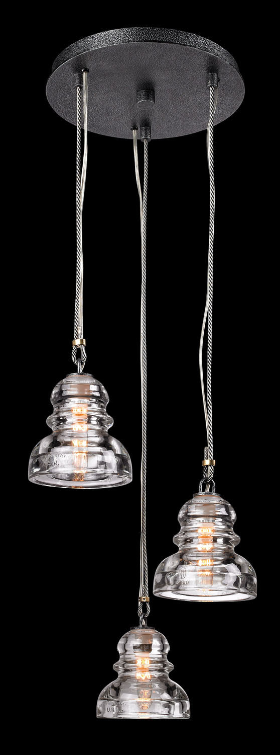 Troy Lighting - F3133 - Three Light Pendant - Menlo Park - Old Silver from Lighting & Bulbs Unlimited in Charlotte, NC