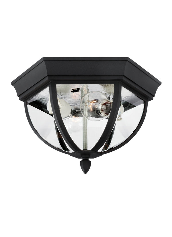 Generation Lighting - 78136-12 - Two Light Outdoor Flush Mount - Wynfield - Black from Lighting & Bulbs Unlimited in Charlotte, NC