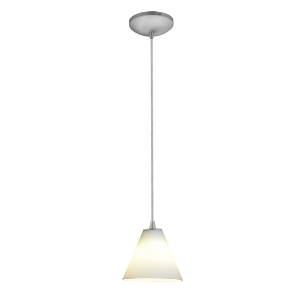 Access - 28004-1C-BS/WHT - One Light Pendant - Martini - Brushed Steel from Lighting & Bulbs Unlimited in Charlotte, NC