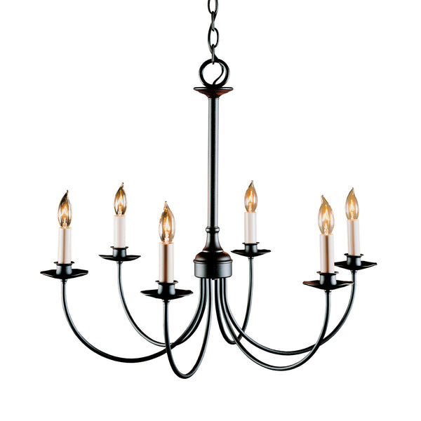 Six Light Chandelier from the Simple Lines Collection by Hubbardton Forge