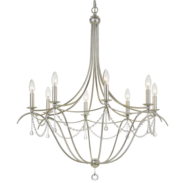 Crystorama - 428-SA - Eight Light Chandelier - Metro - Antique Silver from Lighting & Bulbs Unlimited in Charlotte, NC