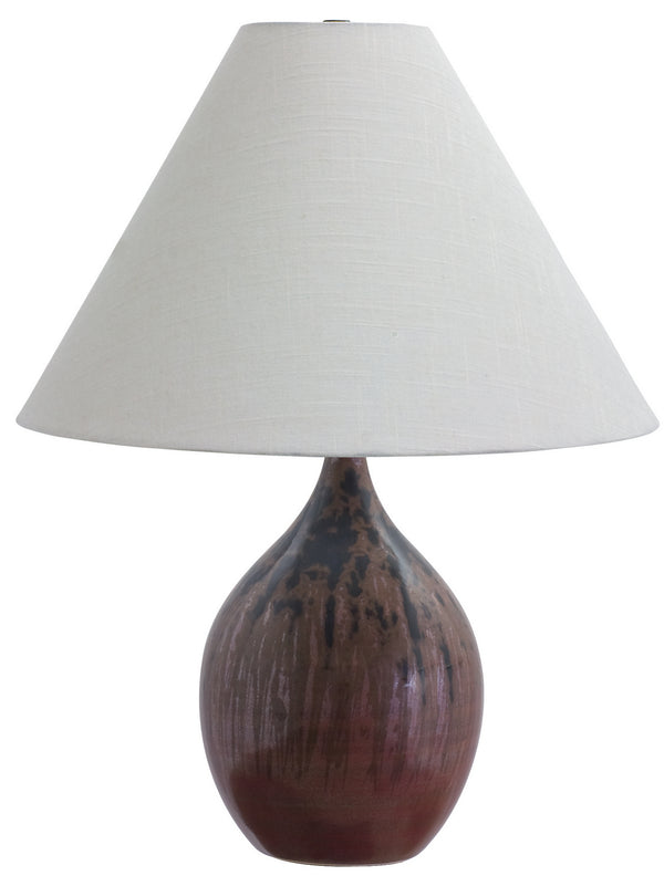 One Light Table Lamp from the Scatchard Collection in Decorated Red Finish by House of Troy