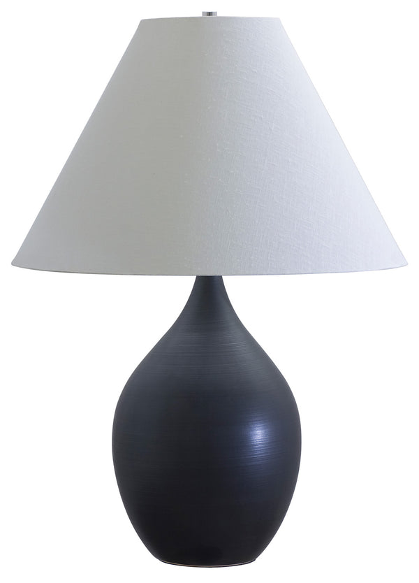One Light Table Lamp from the Scatchard Collection in Black Matte Finish by House of Troy