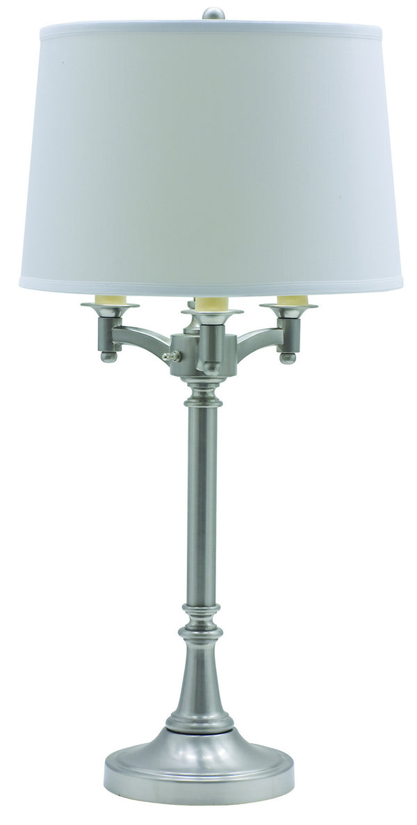 Four Light Table Lamp from the Lancaster Collection in Satin Nickel Finish by House of Troy
