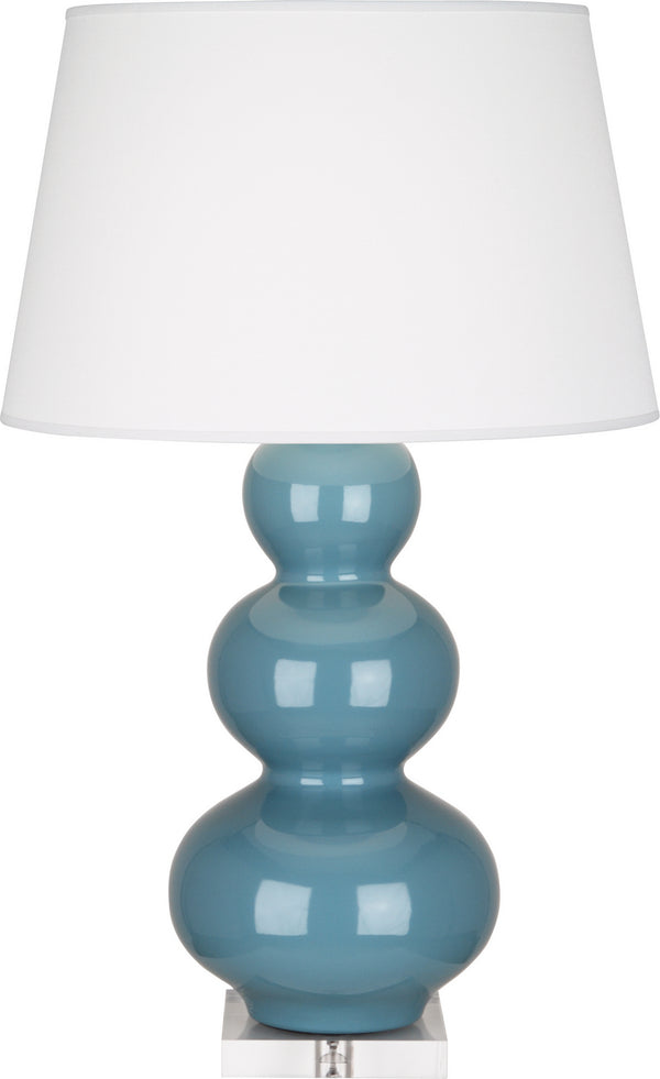 Robert Abbey - OB43X - One Light Table Lamp - Triple Gourd - Steel Blue Glazed w/Lucite Base from Lighting & Bulbs Unlimited in Charlotte, NC
