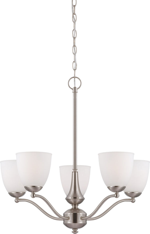 Nuvo Lighting - 60-5035 - Five Light Chandelier - Patton - Brushed Nickel from Lighting & Bulbs Unlimited in Charlotte, NC