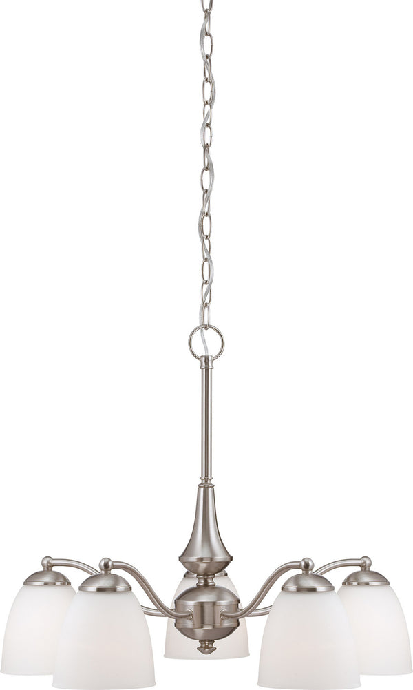 Nuvo Lighting - 60-5043 - Five Light Chandelier - Patton - Brushed Nickel from Lighting & Bulbs Unlimited in Charlotte, NC