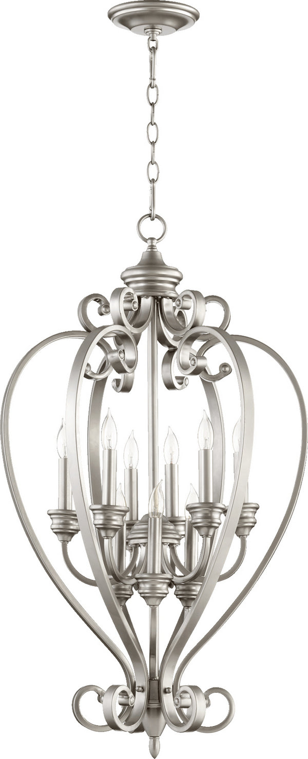 Quorum - 6854-9-64 - Nine Light Entry Pendant - Bryant - Classic Nickel from Lighting & Bulbs Unlimited in Charlotte, NC
