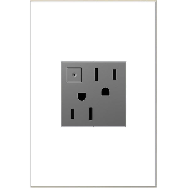 Legrand - ARPS152M4 - Energy-Saving On/Off Outlet - Adorne - Magnesium from Lighting & Bulbs Unlimited in Charlotte, NC