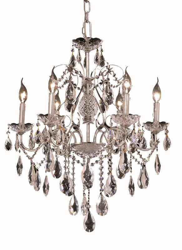 Elegant Lighting - 2016D24C/RC - Six Light Chandelier - St. Francis - Chrome from Lighting & Bulbs Unlimited in Charlotte, NC