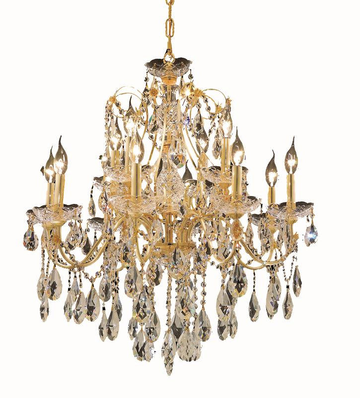 Elegant Lighting - 2016D28G/RC - 12 Light Chandelier - St. Francis - Gold from Lighting & Bulbs Unlimited in Charlotte, NC