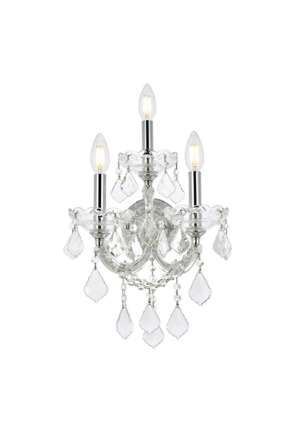 Elegant Lighting - 2800W3C/RC - Three Light Wall Sconce - Maria Theresa - Chrome from Lighting & Bulbs Unlimited in Charlotte, NC
