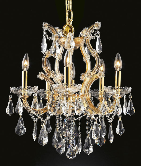 Elegant Lighting - 2801D20G/RC - Six Light Chandelier - Maria Theresa - Gold from Lighting & Bulbs Unlimited in Charlotte, NC