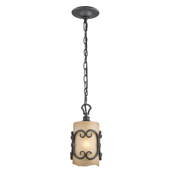 Golden - 1821-M1L BI - One Light Mini Pendant - Madera BI - Black Iron from Lighting & Bulbs Unlimited in Charlotte, NC