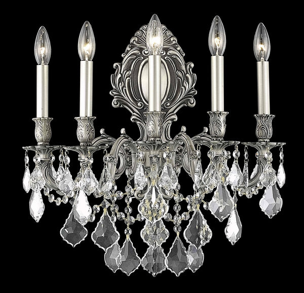 Elegant Lighting - 9605W21PW/RC - Five Light Wall Sconce - Monarch - Pewter from Lighting & Bulbs Unlimited in Charlotte, NC