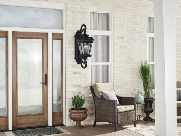 Four Light Outdoor Wall Mount from the Tournai Collection in Textured Black Finish by Kichler