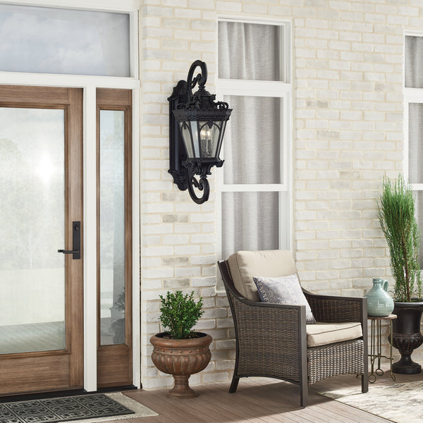 Four Light Outdoor Wall Mount from the Tournai Collection in Textured Black Finish by Kichler