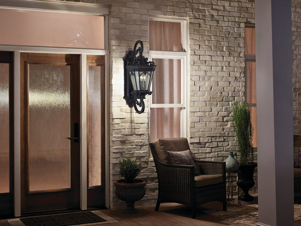 Four Light Outdoor Wall Mount from the Tournai Collection in Textured Black Finish by Kichler