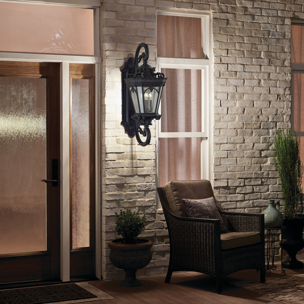 Four Light Outdoor Wall Mount from the Tournai Collection in Textured Black Finish by Kichler
