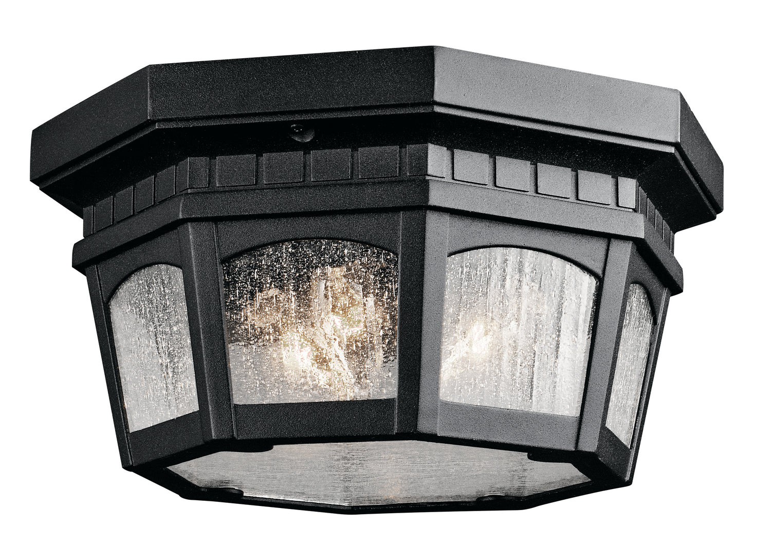 Kichler - 9538BKT - Three Light Outdoor Ceiling Mount - Courtyard - Textured Black from Lighting & Bulbs Unlimited in Charlotte, NC