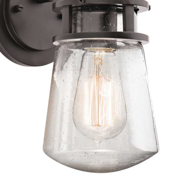 One Light Outdoor Wall Mount from the Lyndon Collection in Architectural Bronze Finish by Kichler