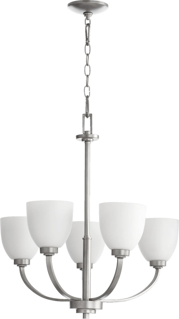 Quorum - 6060-5-64 - Five Light Chandelier - Reyes - Classic Nickel from Lighting & Bulbs Unlimited in Charlotte, NC