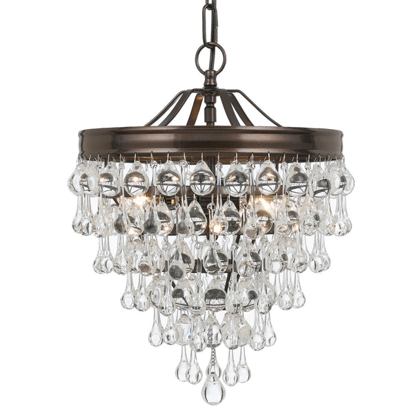 Crystorama - 130-VZ - Three Light Mini Chandelier - Calypso - Vibrant Bronze from Lighting & Bulbs Unlimited in Charlotte, NC