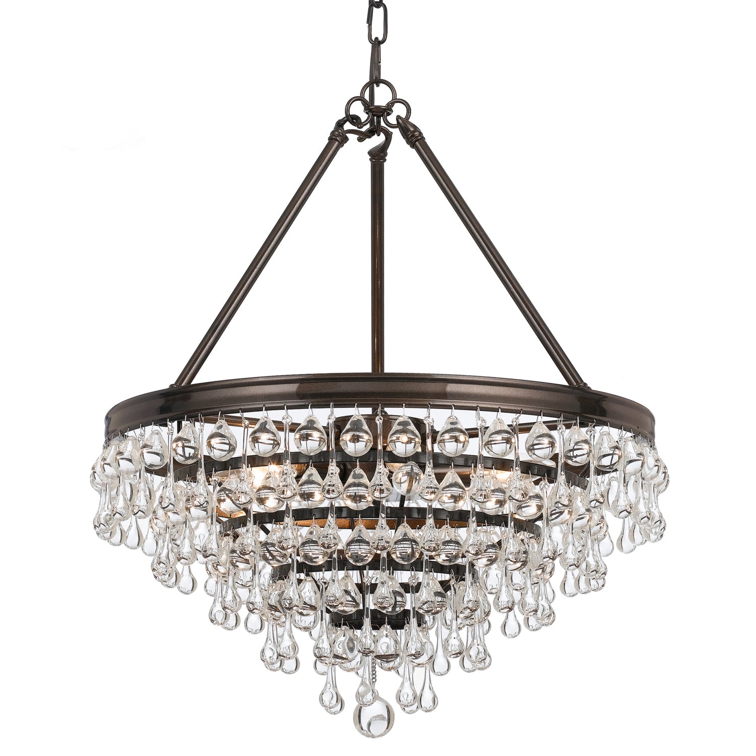 Crystorama - 136-VZ - Six Light Chandelier - Calypso - Vibrant Bronze from Lighting & Bulbs Unlimited in Charlotte, NC