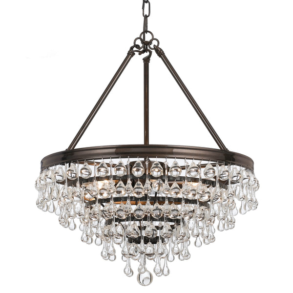 Crystorama - 136-VZ - Six Light Chandelier - Calypso - Vibrant Bronze from Lighting & Bulbs Unlimited in Charlotte, NC
