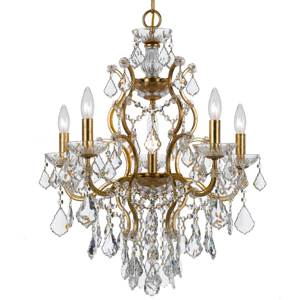 Crystorama - 4455-GA-CL-MWP - Six Light Chandelier - Filmore - Antique Gold from Lighting & Bulbs Unlimited in Charlotte, NC