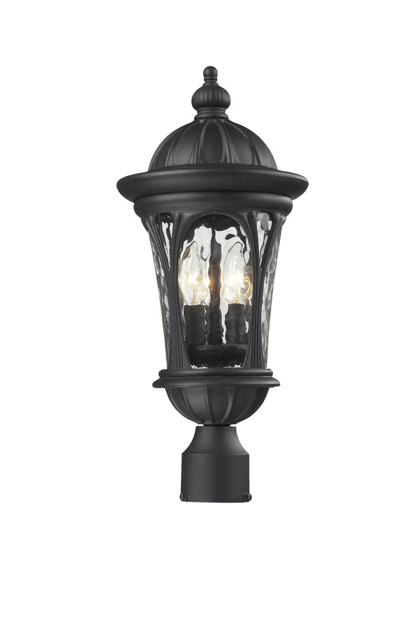 Z-Lite - 543PHM-BK - Three Light Outdoor Post Mount - Doma - Black from Lighting & Bulbs Unlimited in Charlotte, NC