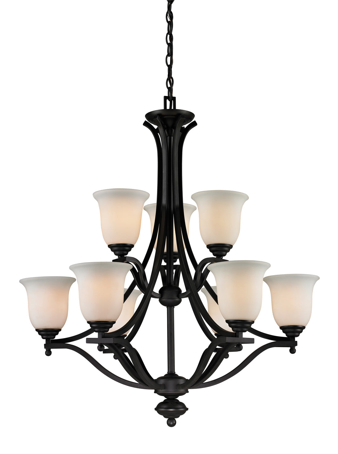 Z-Lite - 703-9-MB - Nine Light Chandelier - Lagoon - Matte Black from Lighting & Bulbs Unlimited in Charlotte, NC