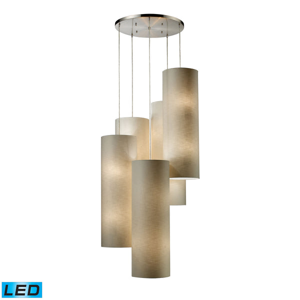 ELK Home - 20160/20R-LED - LED Mini Pendant - Fabric Cylinders - Satin Nickel from Lighting & Bulbs Unlimited in Charlotte, NC
