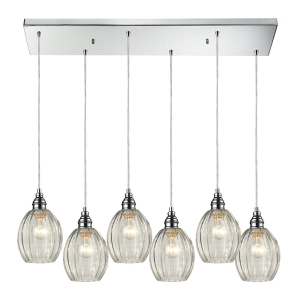 ELK Home - 46017/6RC - Six Light Pendant - Danica - Polished Chrome from Lighting & Bulbs Unlimited in Charlotte, NC