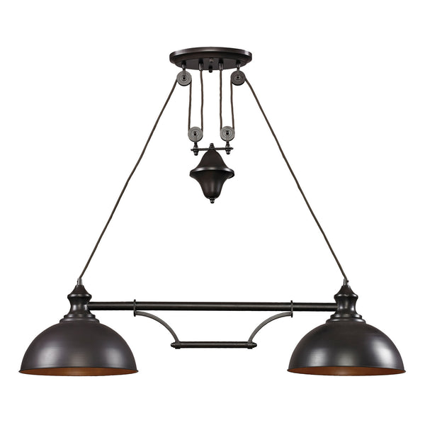 ELK Home - 65150-2 - Two Light Linear Chandelier - Farmhouse - Oiled Bronze from Lighting & Bulbs Unlimited in Charlotte, NC