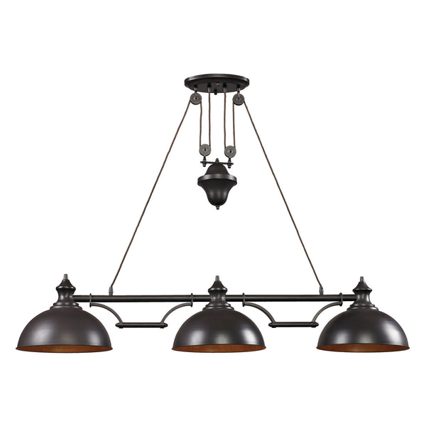 ELK Home - 65151-3 - Three Light Linear Chandelier - Farmhouse - Oiled Bronze from Lighting & Bulbs Unlimited in Charlotte, NC