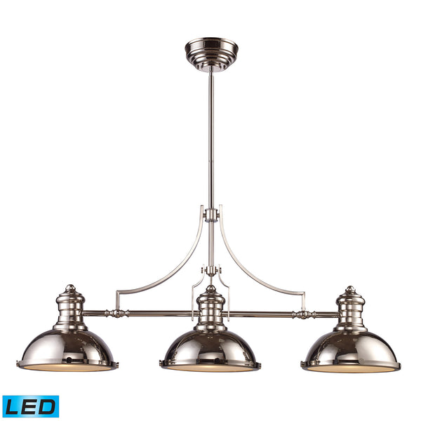 ELK Home - 66115-3-LED - LED Linear Chandelier - Chadwick - Polished Nickel from Lighting & Bulbs Unlimited in Charlotte, NC