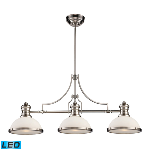 ELK Home - 66225-3-LED - LED Linear Chandelier - Chadwick - Satin Nickel from Lighting & Bulbs Unlimited in Charlotte, NC