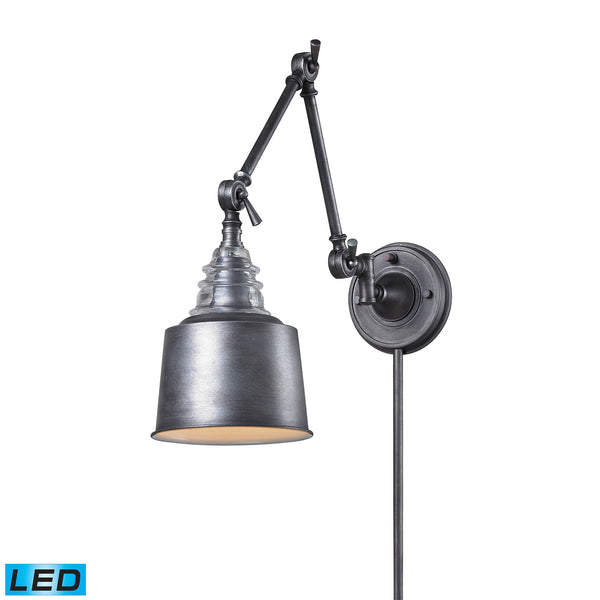 ELK Home - 66825-1-LED - LED Wall Sconce - Insulator Glass - Weathered Zinc from Lighting & Bulbs Unlimited in Charlotte, NC