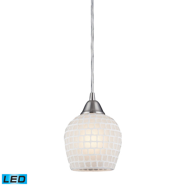 ELK Home - 528-1WHT-LED - LED Mini Pendant - Fusion - Satin Nickel from Lighting & Bulbs Unlimited in Charlotte, NC